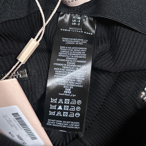 NWT Christopher Kane Moto Ribbed Zipper Black Leggings Womens US 2 - Picture 8 of 12